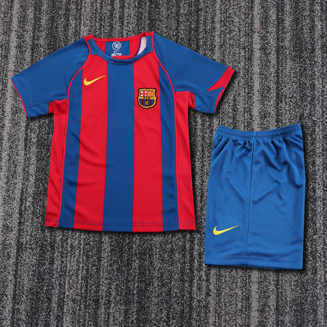2004-05 Barcelona Home  Kids Retro Suit