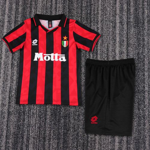 93-94 Ac Milan Home  Kids Retro Suit