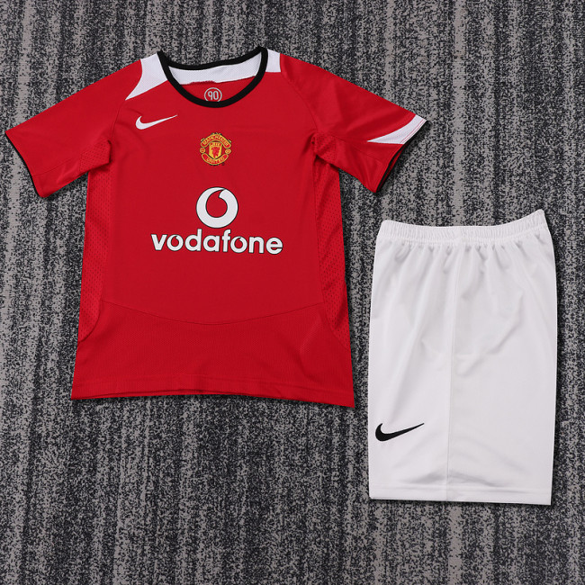 2005-06 Manchester United Home  Kids Retro Suit