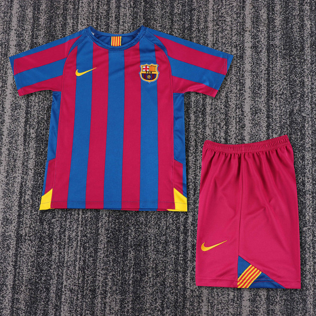 05-06 Barcelona Home  Kids Retro Suit