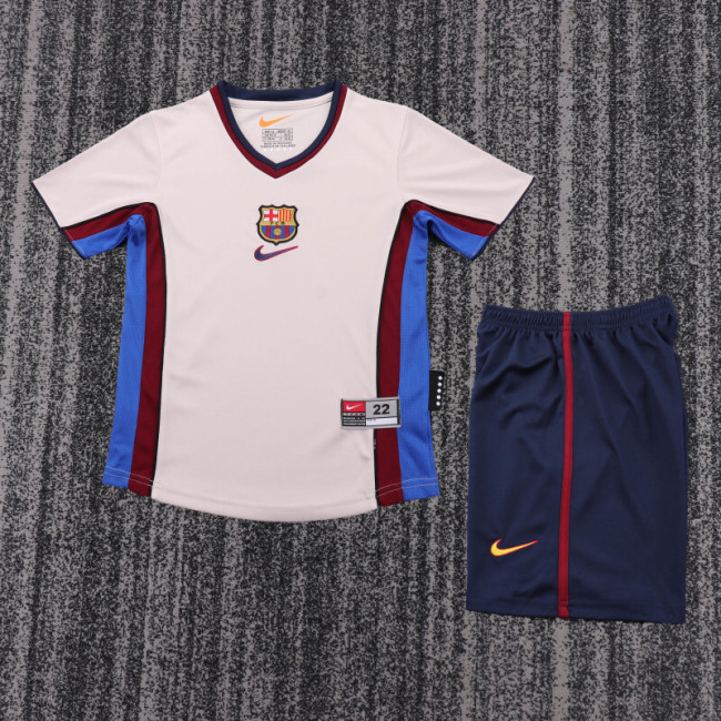 98-99 Barcelona Away  Kids Retro Suit