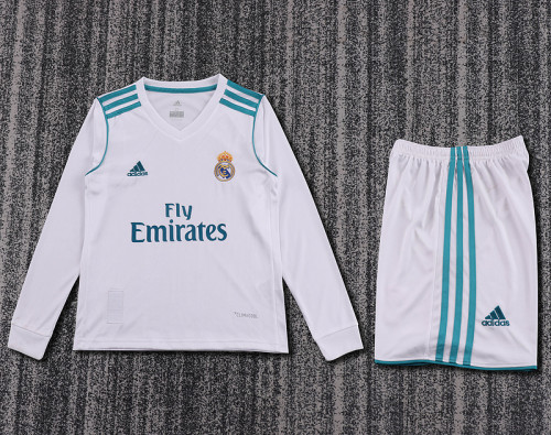 2017-18 Real Madrid Home  Kids Retro Suit
