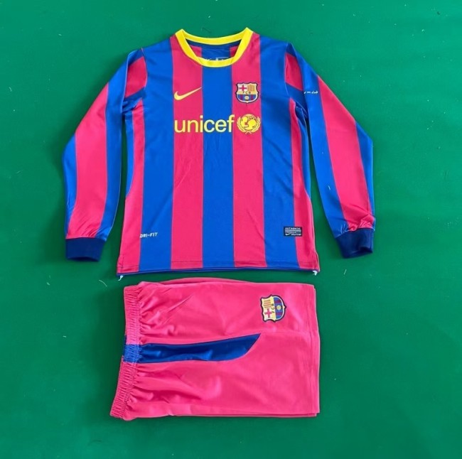 10-11 Barcelona Home  Kids Retro Suit