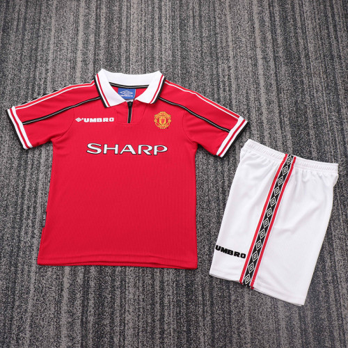 1998-99 Manchester United Home  Kids Retro Suit