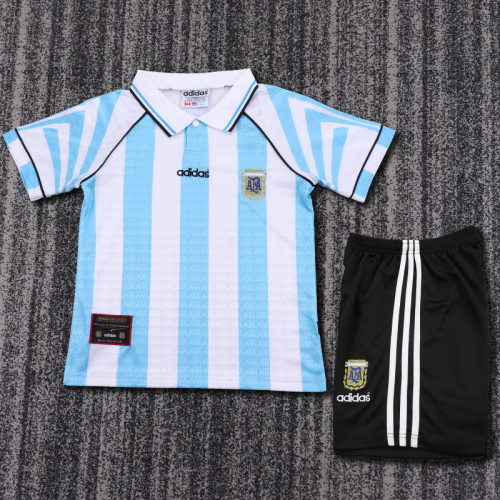 1996-97 Argentina Home  Kids Retro Suit