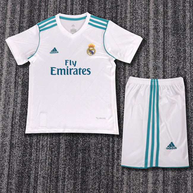 2017-18 Real Madrid Home  Kids Retro Suit