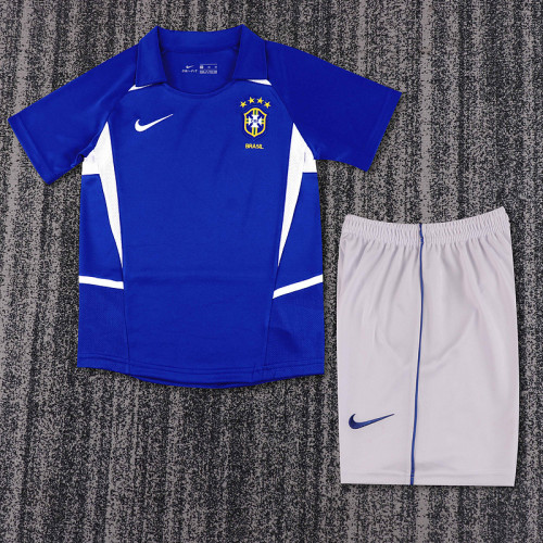 2002 Brazil Away  Kids Retro Suit