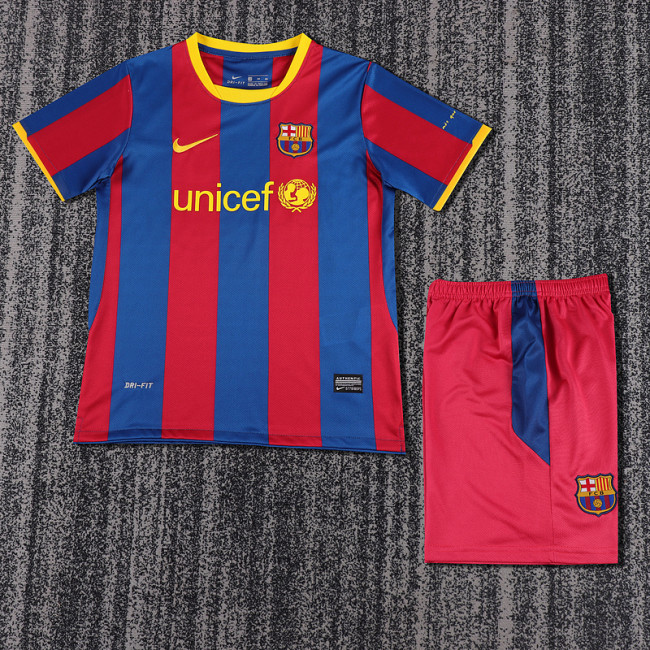 10-11 Barcelona Home  Kids Retro Suit