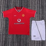 00-02 Manchester United Home  Kids Retro Suit