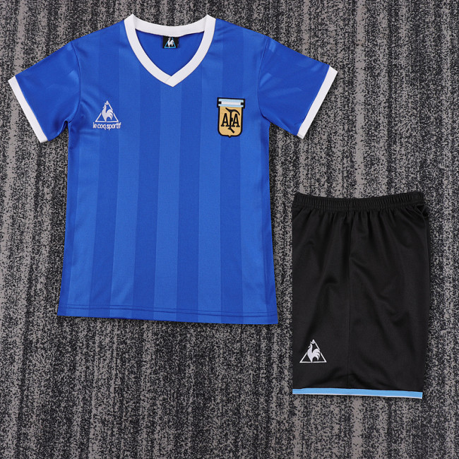 1986 Argentina Away  Kids Retro Suit