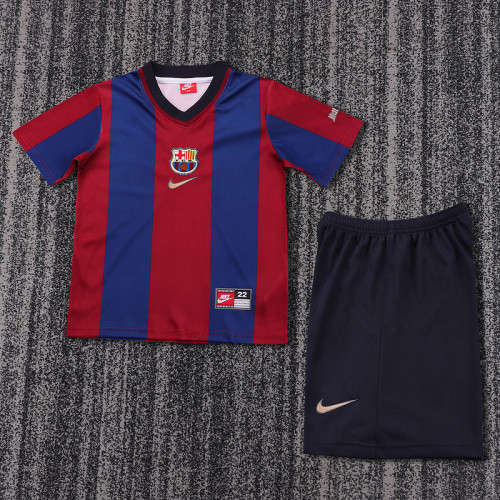 98-99 Barcelona Home  Kids Retro Suit