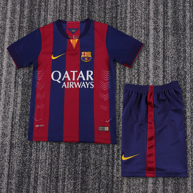14-15 Barcelona Home  Kids Retro Suit