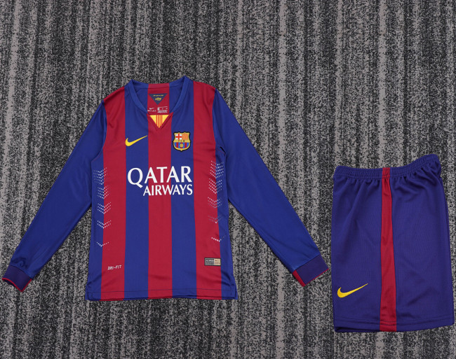 14-15 Barcelona Home  Kids Retro Suit