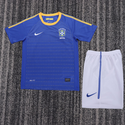 2010 Brazil Away  Kids Retro Suit