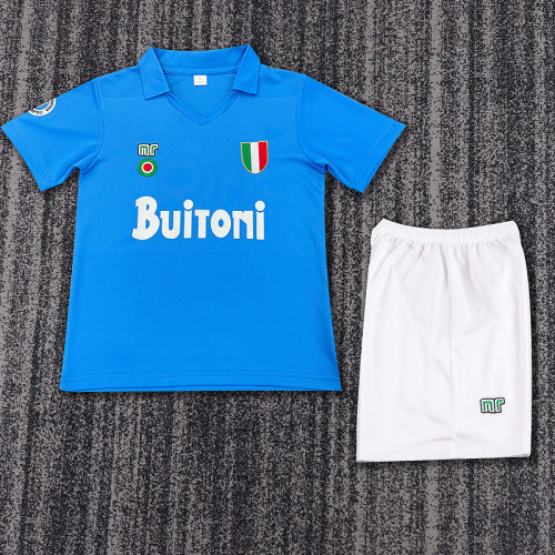 87-88 Ssc Napoli Home  Kids Retro Suit