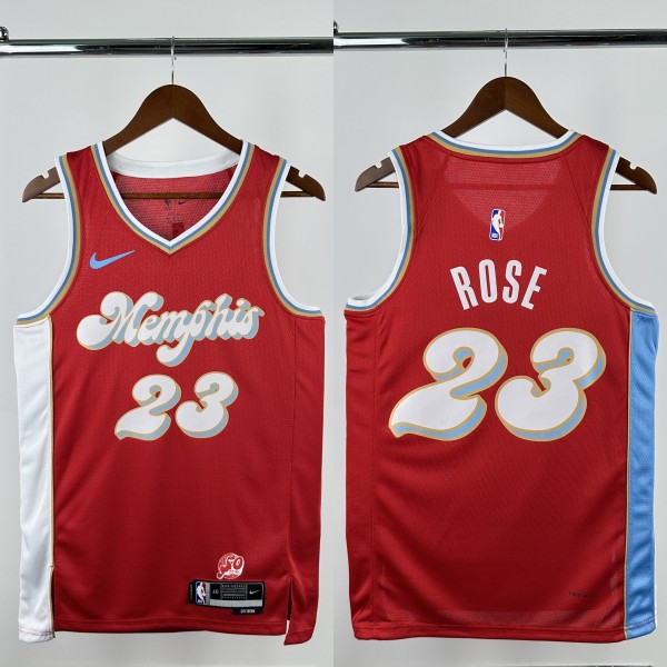 24-25 Grizzlies ROSE #23 Red City Edition Top Quality Hot Pressing NBA Jersey