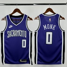 24-25 KINGS MONK #0 Purple Retro Top Quality Hot Pressing NBA Jersey(V领）