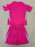 24-25 Leeds United Pink GoalKeeper Kids Soccer Jersey