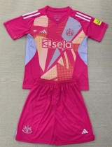 24-25 Newcastle Pink Goalkeeper Kids Soccer Jersey