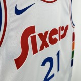 24-25 76ERS EMBIID #21 White City Edition Top Quality Hot Pressing NBA Jersey