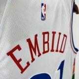 24-25 76ERS EMBIID #21 White City Edition Top Quality Hot Pressing NBA Jersey