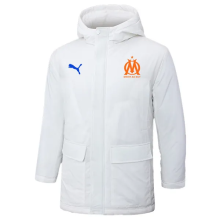 24-25 Marseille White Hooded Windbreaker Fabric Cotton Coat (橙标)