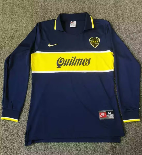 1997 Boca Juniors Home Long Sleeve Retro Soccer Jersey