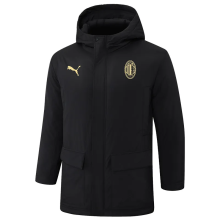 24-25 ACM Black Hooded Windbreaker Fabric Cotton Coat (黄标)