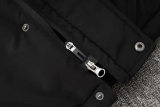 24-25 Black Hooded Windbreaker Fabric Cotton Coat 光板