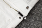 24-25 White Hooded Windbreaker Fabric Cotton Coat 光板
