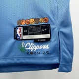 24-25 Clippers GEORGE #13 Blue City Edition Top Quality Hot Pressing NBA Jersey