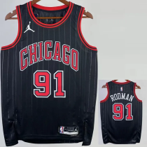 22-23 BULLS RODMAN #91 Black Top Quality Hot Pressing NBA Jersey (Trapeze Edition)