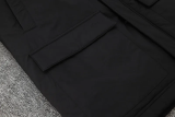 24-25 Black Hooded Windbreaker Fabric Cotton Coat 光板