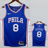 24-25 76ERS GEORGE #8 Blue Top Quality Hot Pressing NBA Jersey