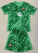 24-25 BAR Green Goalkeeper Kids Soccer Jersey