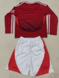24-25 Man Utd Home Long sleeves Kids Soccer Jersey