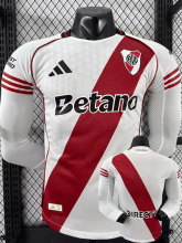 25-26 River Plate Home Long Sleeve Player Version Soccer Jersey (长袖球员) 1:1 Thai Quality