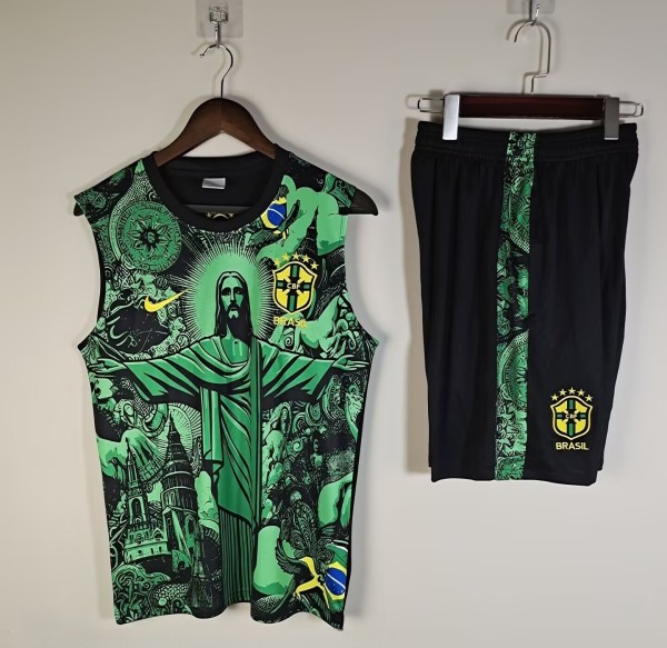 25-26 Brazil High Quality Kids Tank Top And Shorts Suit