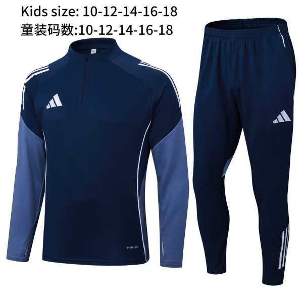 2025 AD Blue Kids Half Pull Tracksuit