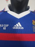 1998 France Home Player Version Retro Soccer Jersey*球员