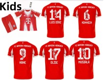 25-26 Bayern Home Special Edition Font Kids Soccer Jersey（儿童印特别版字体）