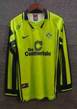 1996 Dortmund Away Black Long sleeves Retro Soccer Jersey