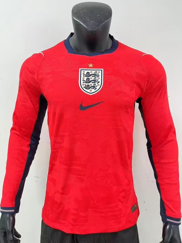 2026 England Away Long Sleeve Player Version Soccer Jersey (长袖球员)