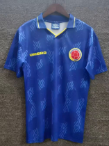 2014 Colombia Blue Retro Soccer Jersey