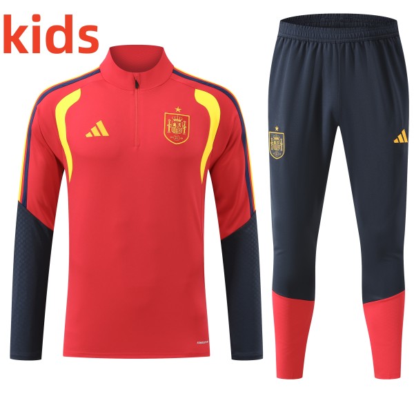 26-27 Spain High Quality Kids Half Pull Tracksuit