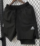 2026 ON Black Casual Double Layer Short Pants