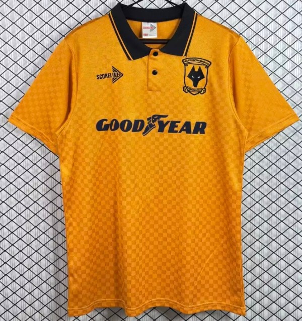 1990-1991 Wolves Home Retro Soccer Jersey