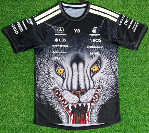 2026 Benz New Pattern Heat Transfer Printing Short Sleeve Racing Suit