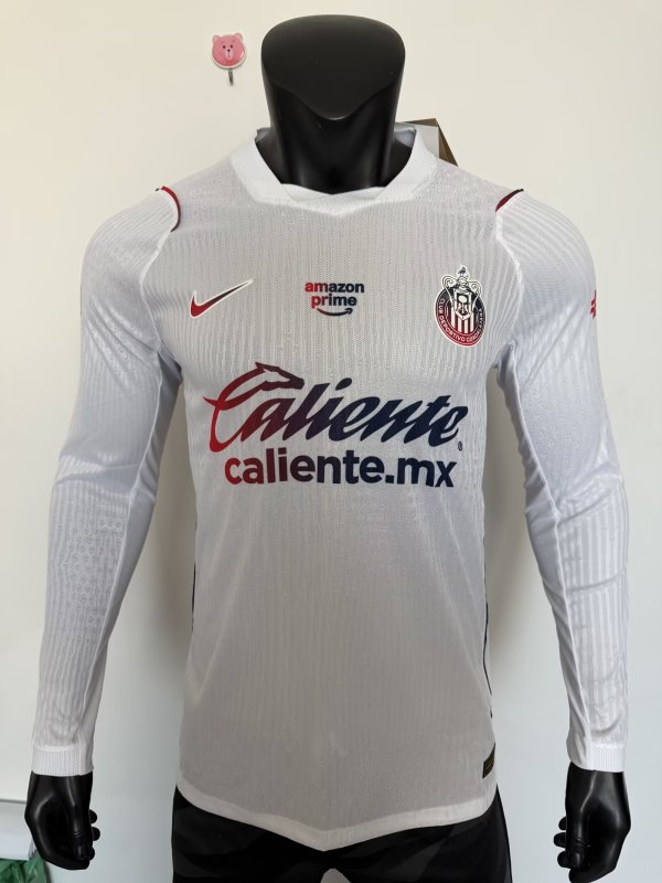 26-27 Chivas Away Long Sleeve Player Version Soccer Jersey*长袖球员