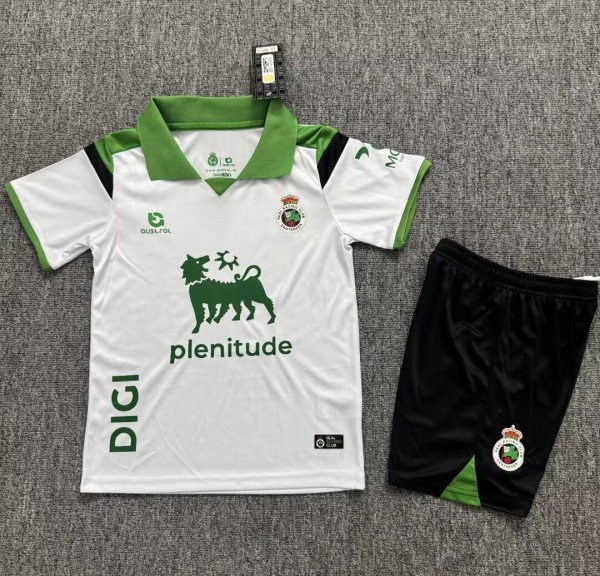 26-27 Racing de Santander Home Kids Soccer Jersey